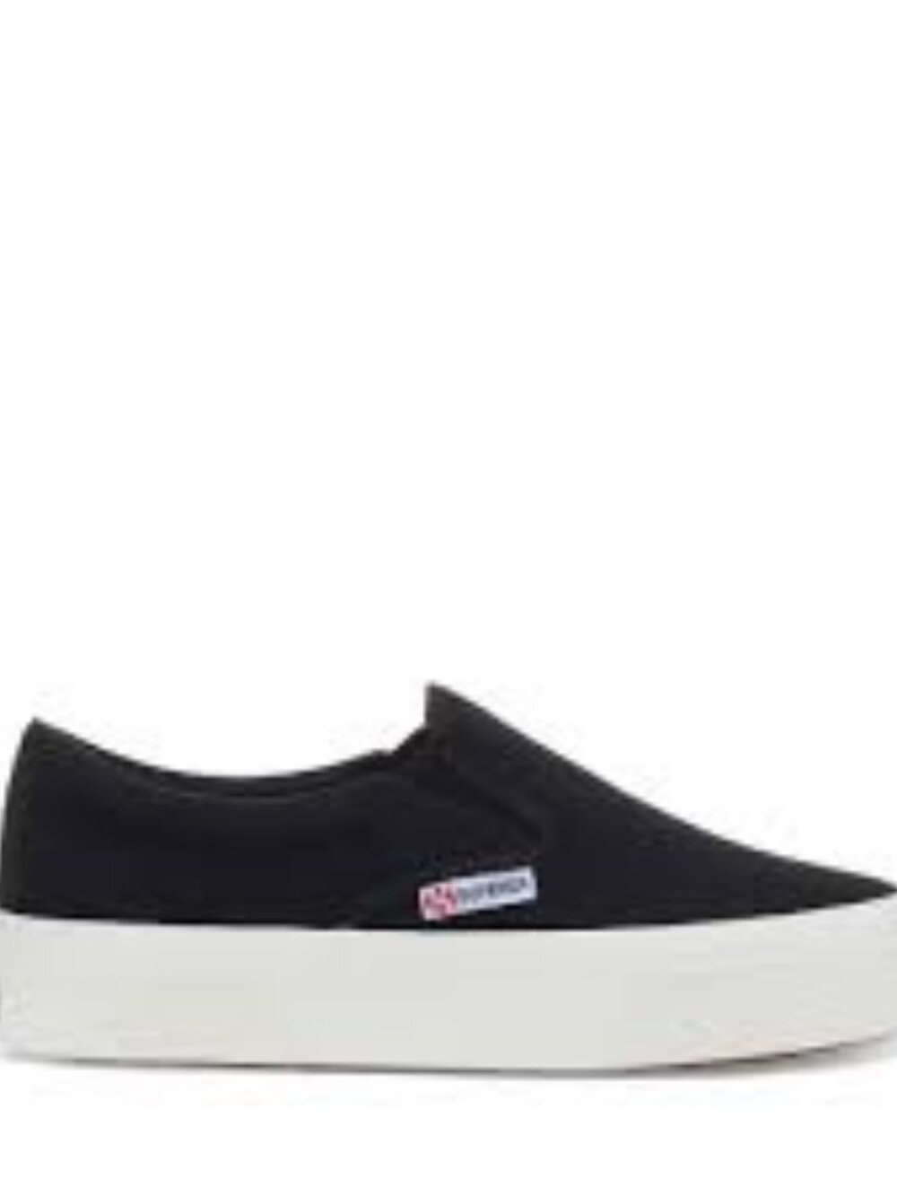 Superga  2740 Platform Slip on Sneakers, Black Canvas  Size Women 6, Men 4.5